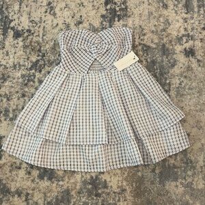 Blue gingham mini dress